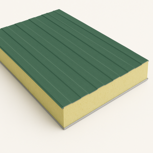 Стеновая сэндвич-панель с минеральной ватой 80 мм RAL 6005 в наличии в Южно-Сахалинске